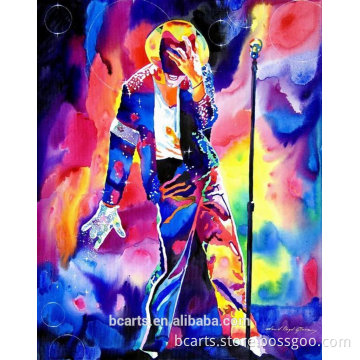 Famous pop star Michael painting , Handmade figure painting on canvas